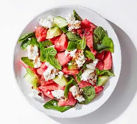 Watermelon and Feta Salad, summer caravan recipes, summer lodge recipes, summer holiday self catering recipes