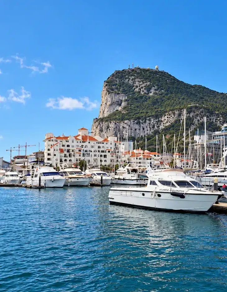 Sunny Marina Beneath Gibraltar Rock