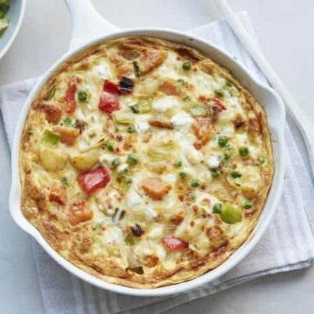 Anything goes frittata, summer caravan recipes, summer lodge recipes, summer holiday self catering recipes