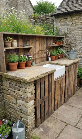 DIY Garden sink station, recycled pallets, diy projects