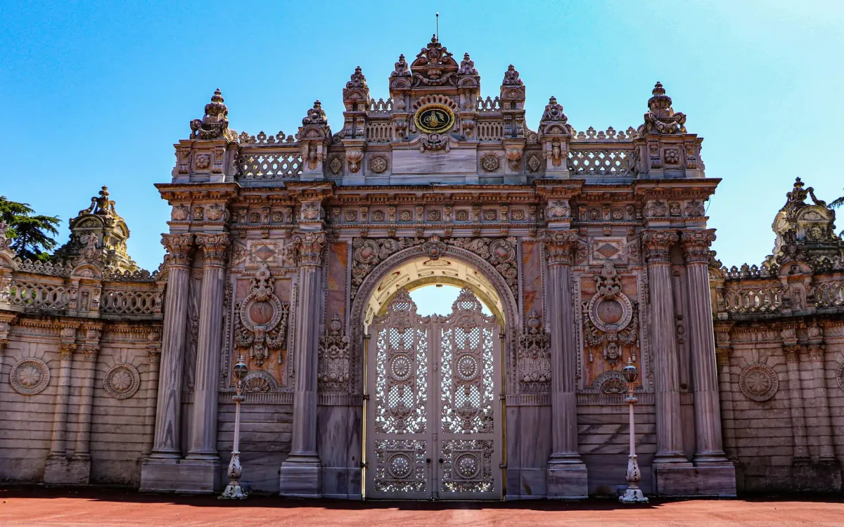 Dolmabahçe Palace Gate in Istanbul, Türkiye, travel and home