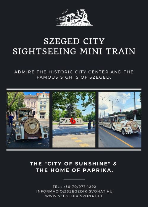 Szeged sightseeing tourist train, things to do in Szeged, Szeged sightseeing by train min
