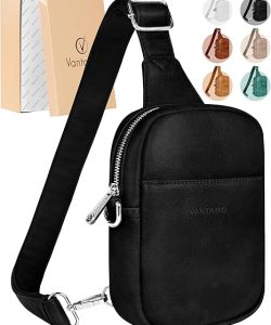Vantamo Sling Bag for Women Adjustable Strap, RFID & Anti Pickpocket Clip Cross Body Bags for Women, PU Leather Pack